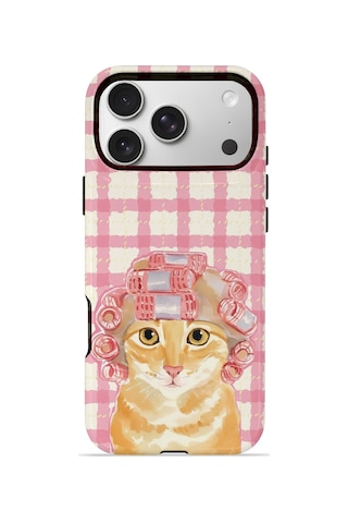 Apple iPhone Uyumlu 17 Pro Max Vorian Çift Katmanlı Magsafe Kılıf Pink Picnic Cat