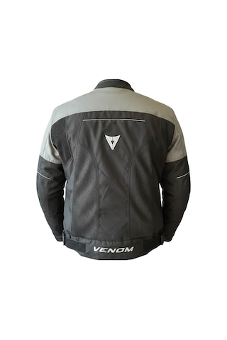 Venom Motosiklet Montu Dynamic Siyah-gri 4 Mevsim Motorcu Montu