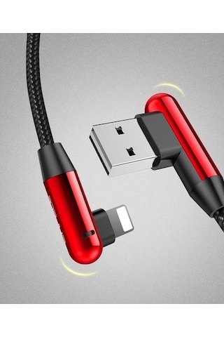 Cafele Lightning 90 Derece Led Işık Gamer Şarj Ve Data Kabl