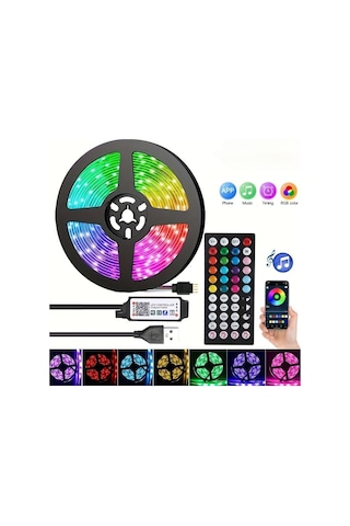 Led Şerit Işık Rgb 5050 Renk Değiştiren Işık Şeridi Akıllı Işık Şeridi 3 Tuşlu Gece Lambası Dekorasyon Led Aydınlatmalar 55090858
