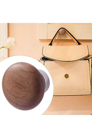 Suntek Ahşap Duvar Kancası Çok Amaçlı Tek Katlı Şapka Siyah Ceviz