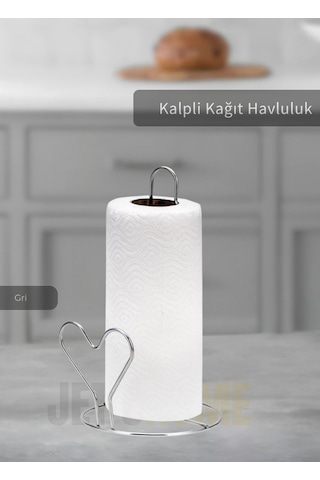 Jet's Home Kağıt Havluluk Paslanmaz Peçetelik Çelik Banyo Havluluk Düzenleyici Kalpli Gri Gri