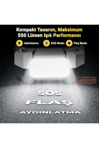 Groove F04 21800mah 6000a Akü Takviye Cihazı+lastik Şişirme Pompası Kompresörlü Jump Starter Çanta+powerbank+led Lamba+lcd Ekran
