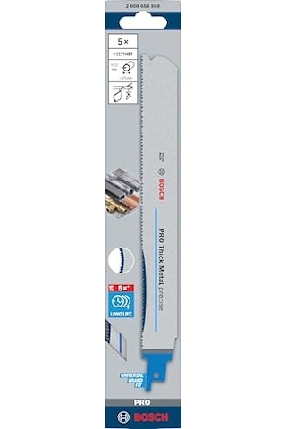 Pro Thick Metal S1137hbf Panter Testere Bıçağı Metal Ve Profiller Demir Içermeyen Metaller Uzunluk 225 Mm Professio