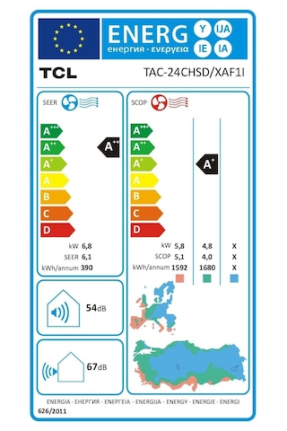 Tcl Elite TAC-24CHSD/XAF1I 24.000 BTU Duvar Tipi Klima