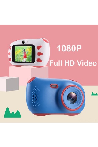 Jeemson Çocuklar İçin Mavi Dijital Kamera - 18mp Fotoğraf Çekimi, 1080p Video Kaydı, Çift Lens Ve Dahili Pil Mavi