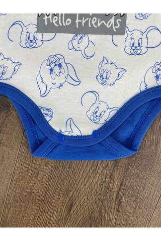 2d2b Hello Friends Alttan Çıtçıtlı Bereli Unisex 3lü Bebek Takım Mavi