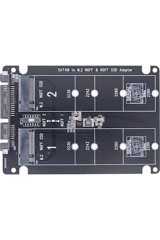 Xurunkeji Çift Ngff - Sata Adaptörü 2 Port M.2 Sata Ssd B Anahtarı 2230 2242 2260 2280 M2 Ssd İçin Sata3.0 6gbps Dönüştürücü Pc İçin