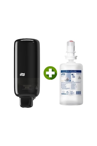 1 Ad. Tork Köpük Sabun Dispenseri Siyah 561508 + 1 Litre Tork Köpük Sabun Premium Hediyeli