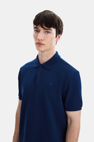 Backandbond Lacivert Regular Fit Örme Polo Yaka Tişört