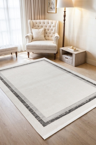 Elvey Home 7107 K.gri Modern Desen Doğal Taban Koridor Mutfak Çocuk Oturma Odası Salon Halı Yolluk 7107gri