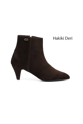 Gönderi(R) Gönderi R Kadın Kahve Süet Fermuarlı Sivri Burun Hakiki Deri Bot Gkzb13453443 Kahve