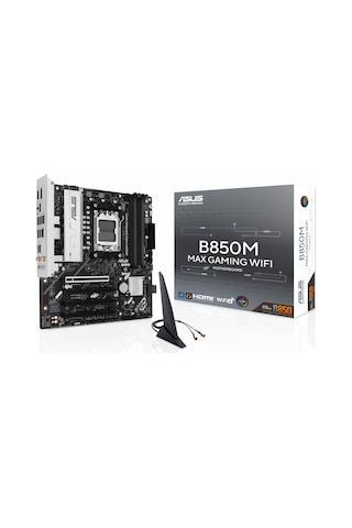 Asus B850m Max Gaming Wifi Ddr5 8000mhz Oc M.2 Hdmı/dp/usb-c Pcıe 5.0 Am5 Matx Anakart