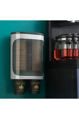 Ayt Sunup Sn-27108 Kendinden Yapışkanlı Çiftli Plastik Karton Bardak Dispenseri Su Sebili Kahve Makinası Yanı Bardaklık Diğer