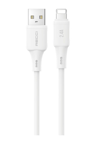 Recci Rs52l Usb-a To Lightning 2.4a Hızlı Şarj Özellikli Data Ve Şarj Kablosu 1m Beyaz