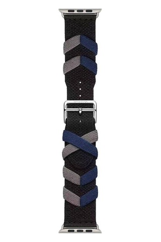 Apple Watch 7 45mm Zore Krd-97 Sarmal Örgü Tasarımlı Kordon Lacivert