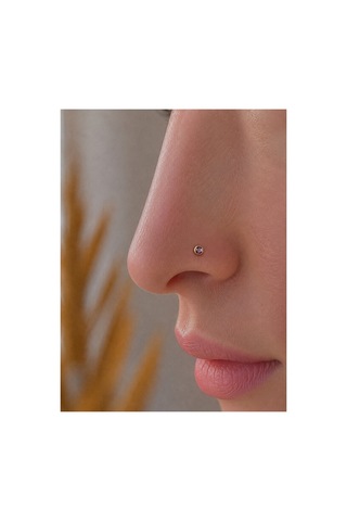 14 Ayar Altın Lila Taşlı Hızma Burun Piercing
