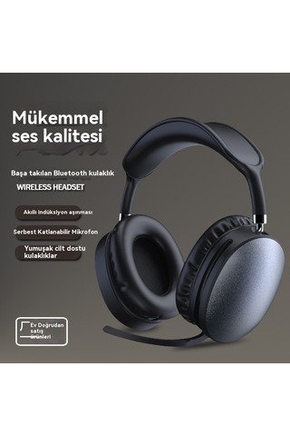 Başa Takılan Bluetooth Kulaklıklar Uzun Ömrü Katlanır Mikrofon Oyun Kulaklıkları Yüksek Ve Kulaklara Basmaz White