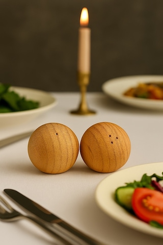 Ivory Ivo-bmb221 Bambu İkili Tuzluk Seti Krem