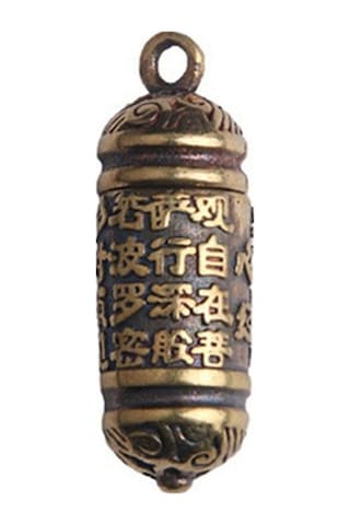 Taşınabilir Oyma Yazıtlar Silindirik Kutu Pirinç Anahtarlık Seyahat Hap Kutusu Kolye Kolye Ucu İlaç Hap Kutusu Budist Kolye Ucu 2,