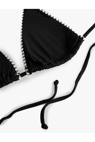 Koton Kroşe Detaylı Üçgen Bikini Üst Siyah 6sak10172mm