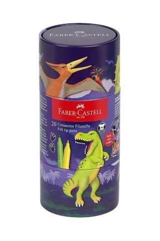 Faber-Castell Keçeli Kalem Seti, 20 Renk, Birbirine Bağlanabilir Kapak, Örtücü Renkler, Yıkanabilir Mürekkep Çok Renkli