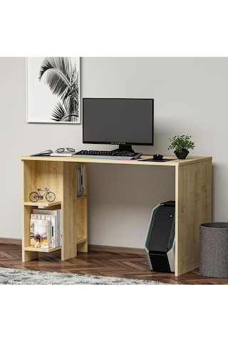 Alya Çalışma Masası Safir Meşe - Bej Bej