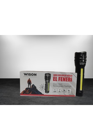 Ws-4312 10w 1000 Lümen Zoomlu Şarj Edilebilir El Feneri Siyah