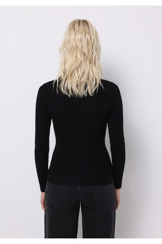 Colins Slim Fit Balıkçı Yaka Düz Kadın Siyah Uzun Kol Tişört Cl1076444 Q1.v2 Blk SIYAH