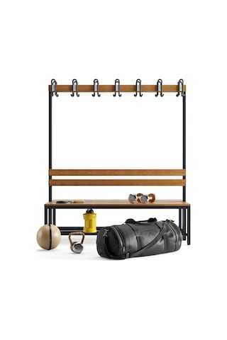 Ayakkabılıklı 4 Ayaklı Çift Taraflı Bank, 14 Kanca, 150x85x170 Cm, Spor Bankı Antrasit