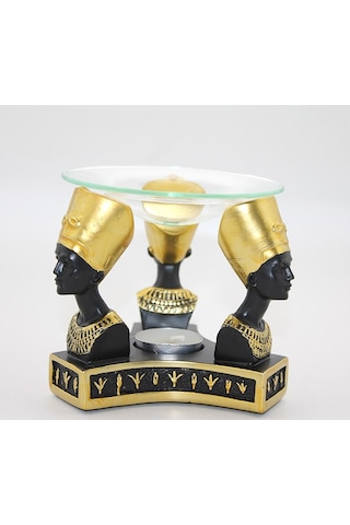 Delux Serisi Stil Sahibi Ev Aksesuarı Salon Süsü Polyester Nefertiti Buhurdanlık
