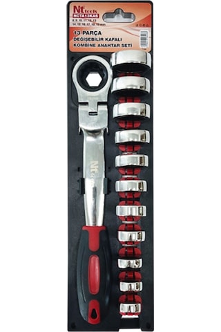 Nt Tools Ncta13kas Değişebilir Kafalı Mafsallı Kombine Anahtar Seti 13 Parça