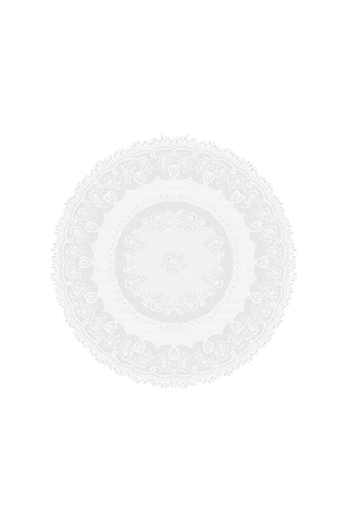 Ximistore9 Vintage Çiçek Desenli Yuvarlak Dantel Masa Örtüsü - 180x180cm Beyaz, Dekoratif Kullanım Beyaz