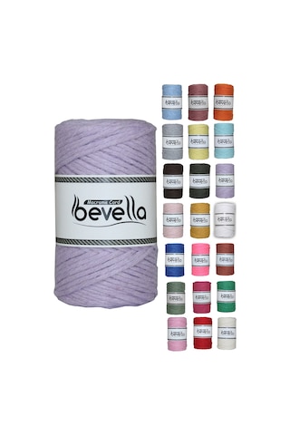 Taranan Makrome Ipi 3mm Tek Büküm Taranabilir Pamuk Makrome Ipi Lila
