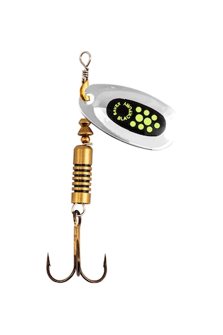 Alabalık Turna Döner Olta Kaşık - Black Fury - Fluo Sarı/gümüş - No:2