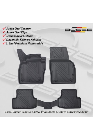 VW Polo Paspas Araca Özel 2018 - 2021 BOSSE 3D Havuzlu Oto Paspas