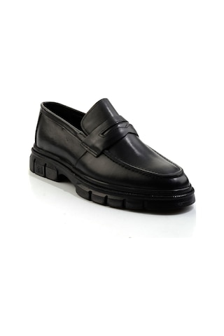 Bambi Siyah Hakiki Deri Erkek Loafer Ayakkabı E01795025641 Siyah