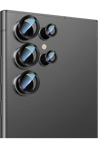 Galaxy Uyumlu S24 Ultra Caseworld Alloy Serisi Oleofobik Anti Reflective Kamera Lens Koruyucu Siyah