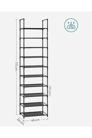 Lexroo Ayakkabı Rak, 45 X 28 X 173 Cm, Lsh010b02 Çok Renkli