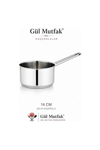 3 Lü Paslanmaz Çelik Kaçerola Sosluk Sütlük Seti Tabanlı 12 - 14 - 16 Cm