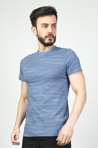 Cazador Erkek Bisiklet Yaka Tshirt 4014 İndigo 001