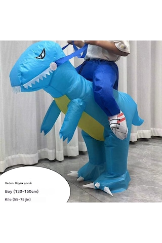 Unicomlifeerp Dinoşarj Kıyafetleri Çocuk Ve Yetişkin Aile Spor Etkinliği Kukla Yürüyüş Kostümleri Cadılar Bayramı Çocuk Gösteri Kostümleri Mavi 8-13