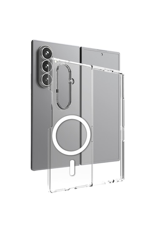 Samsung Galaxy Uyumlu Z Fold 7 Kılıf Magsafe Özellikli Şeffaf Sert Premiumn Tpu Silikon Kapak Ryc/porto Şeffaf