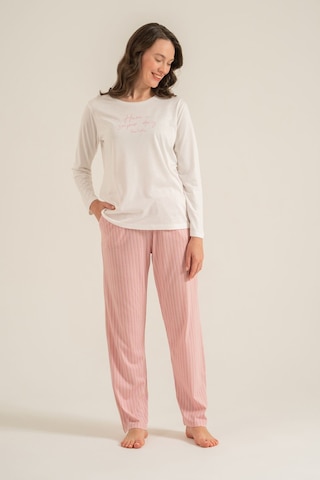 Pierre Cardin Kadın Have A Super Day Beyaz Uzun Kol Pijama Takım Pc9294-s-v2 Pc9294-s-v2