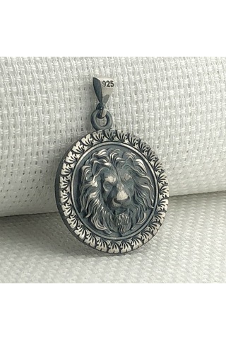 Takıhan 925 Ayar Gümüş Aslan Kabartmalı Kolye Ucu Gümüş