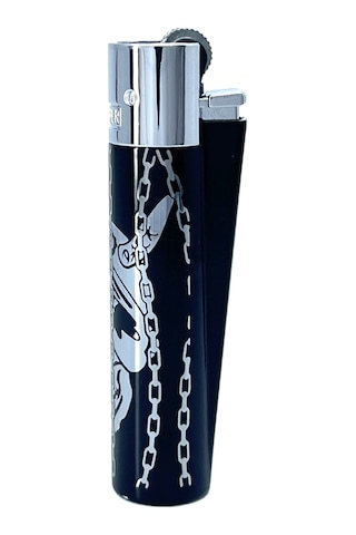 Clipper Deadly Chains Serisi Metal Çakmak - Silver Siyah