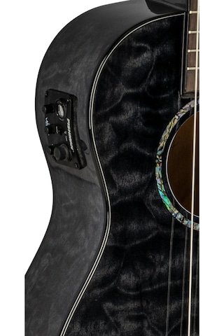 Lanikai Qm-bkceg Quilted Maple Elektro Guitalele - Siyah Profesy
