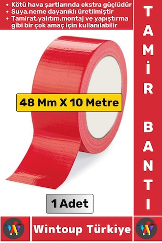 Ultra Güçlü Su Neme Dayanıklı Çok Amaçlı Montaj Onarım İzolasyon Tamir Bantı Kırmızı 48 Mmx10 Metre