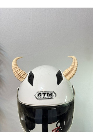 Motor & Motosiklet Bej Viking Boynuz Kask Dış Aksesuarı Diğer