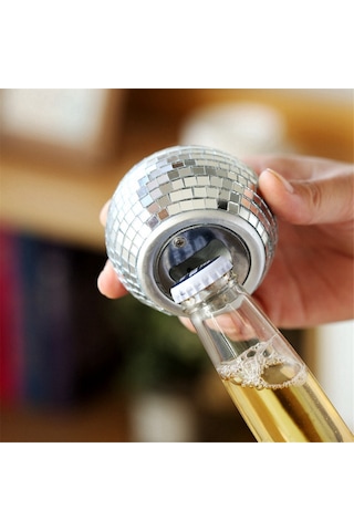 Bira Tutucu Ayna Tasarım Açacağı Ayna Topu Dekor Gümüş Gümüş